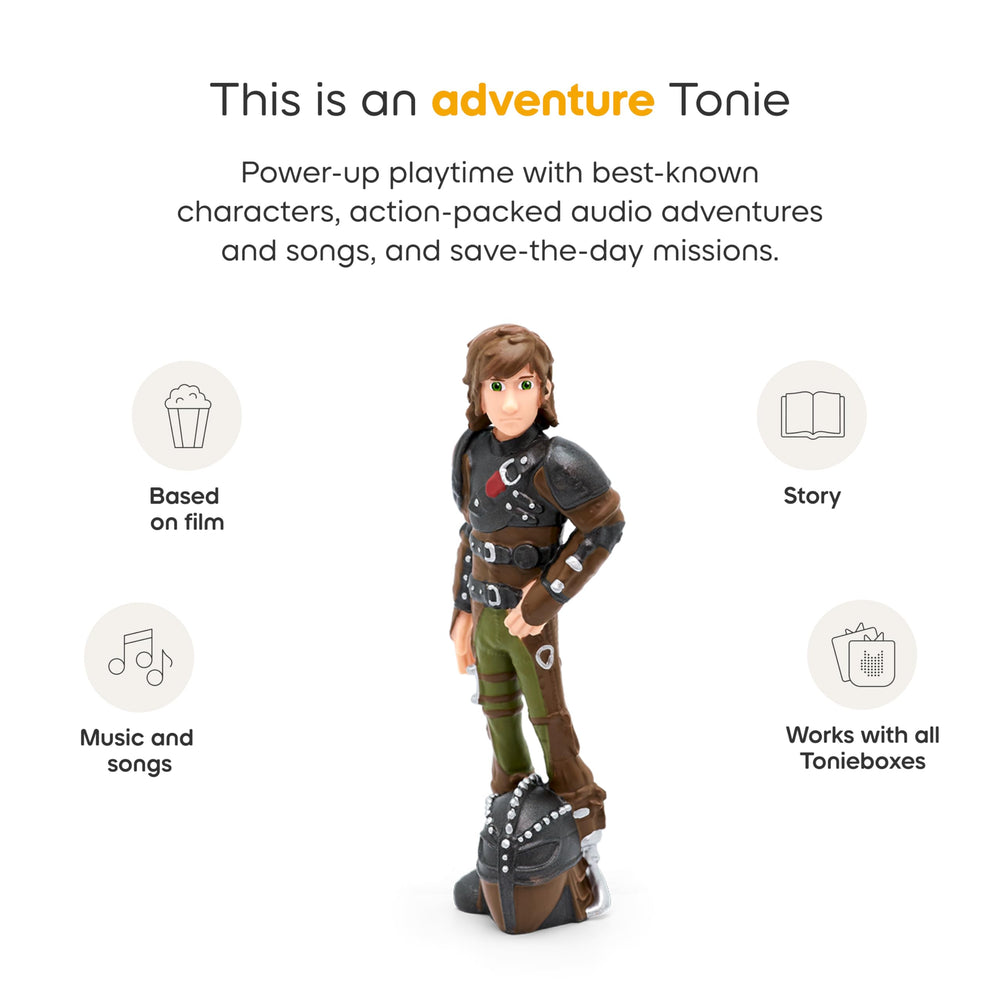 Tonies Hiccup figure on Toniebox setup for easy audio pairing.