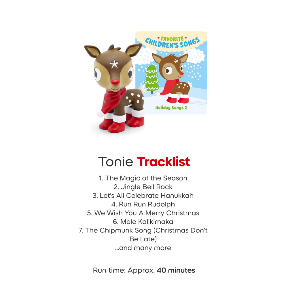 Tonies Holiday Songs Volume 2 toniebox setup showing quick playback for busy families