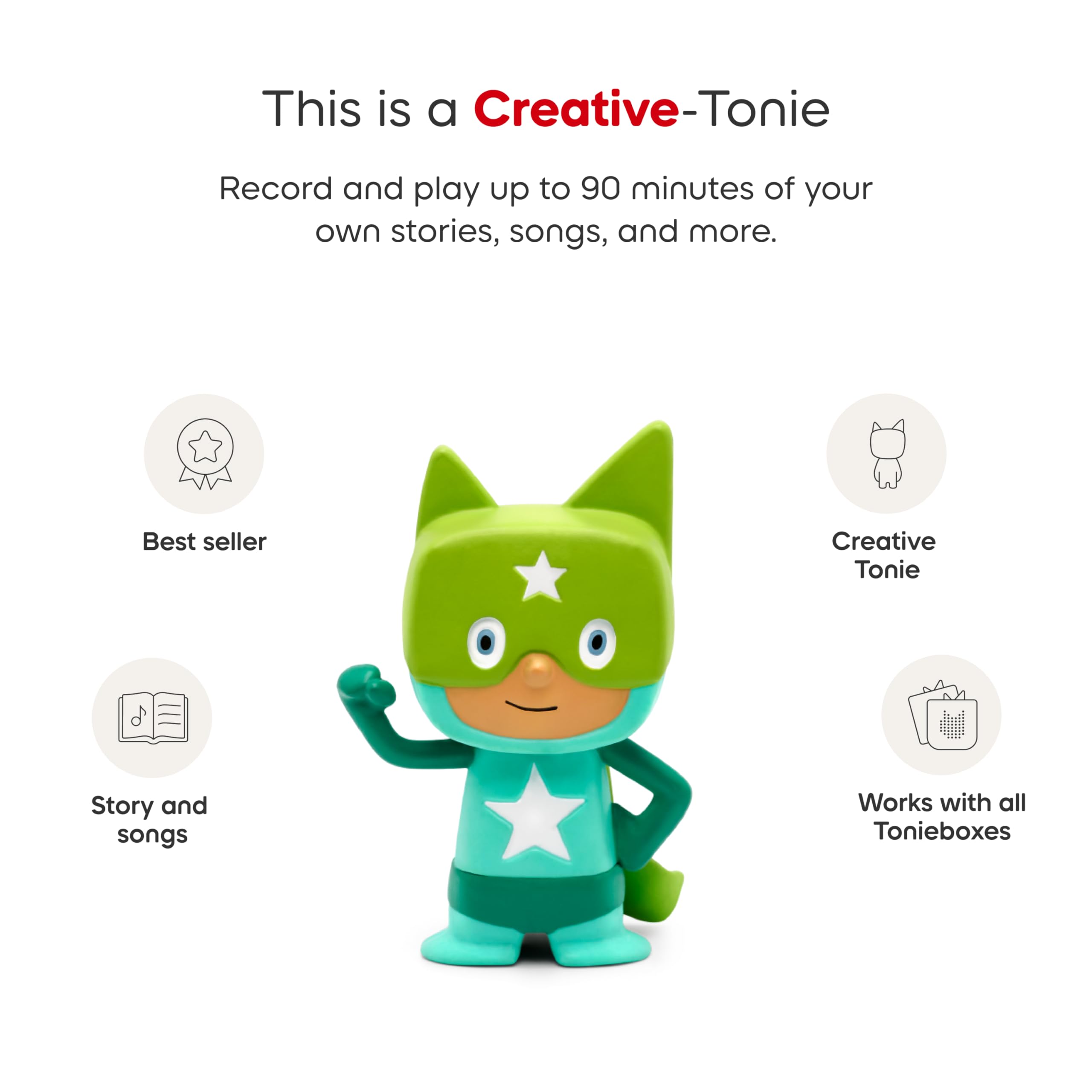 Tonies Live playback feature for recent messages on Creative Tonie figurine.