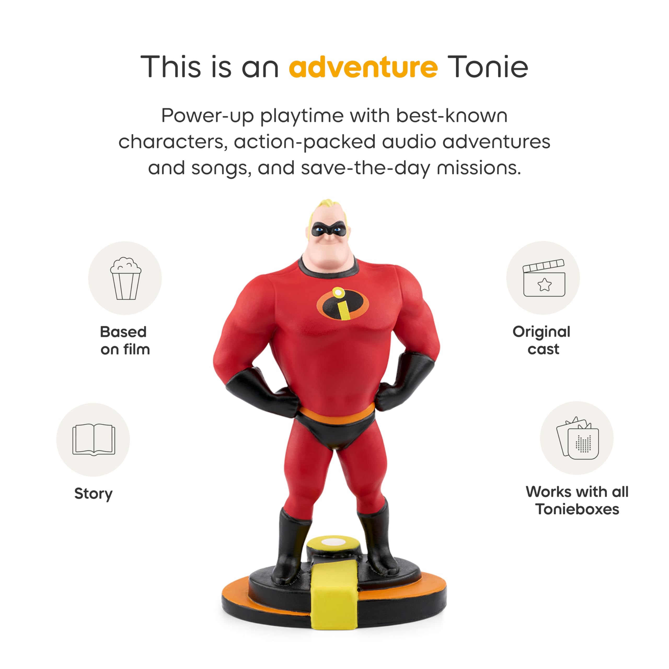 Mr. Incredible audio story supports calm, screen-free quiet time.