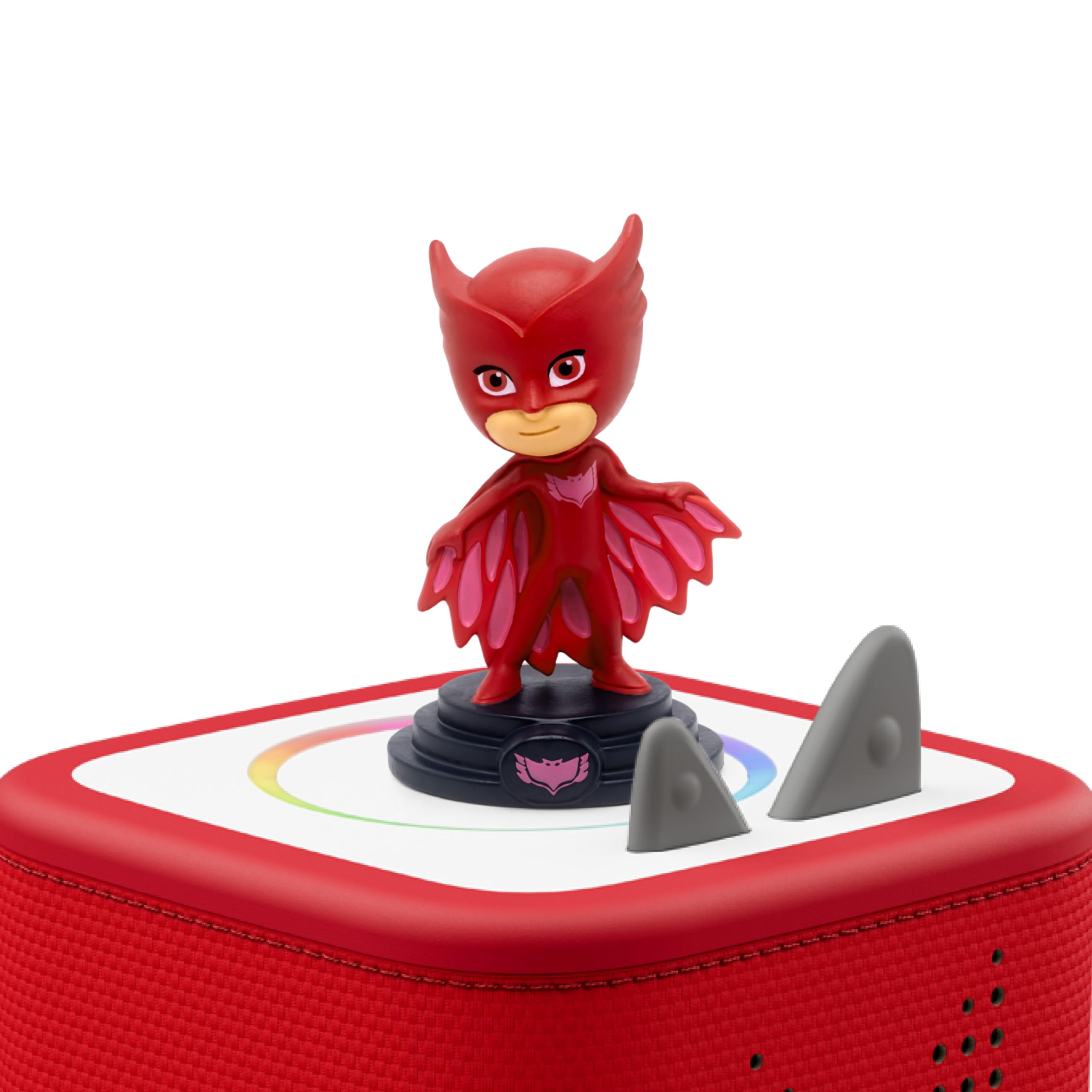 Owlette sits beside the Toniebox, inviting adventures with PJ Masks.