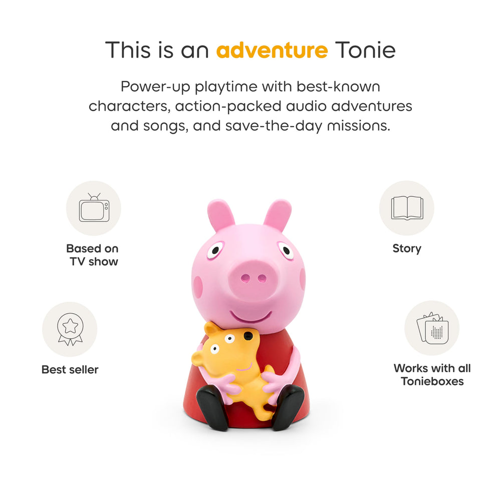 Tonies Peppa Pig boating episode figurine supports nautical storytelling and outdoor imagination.