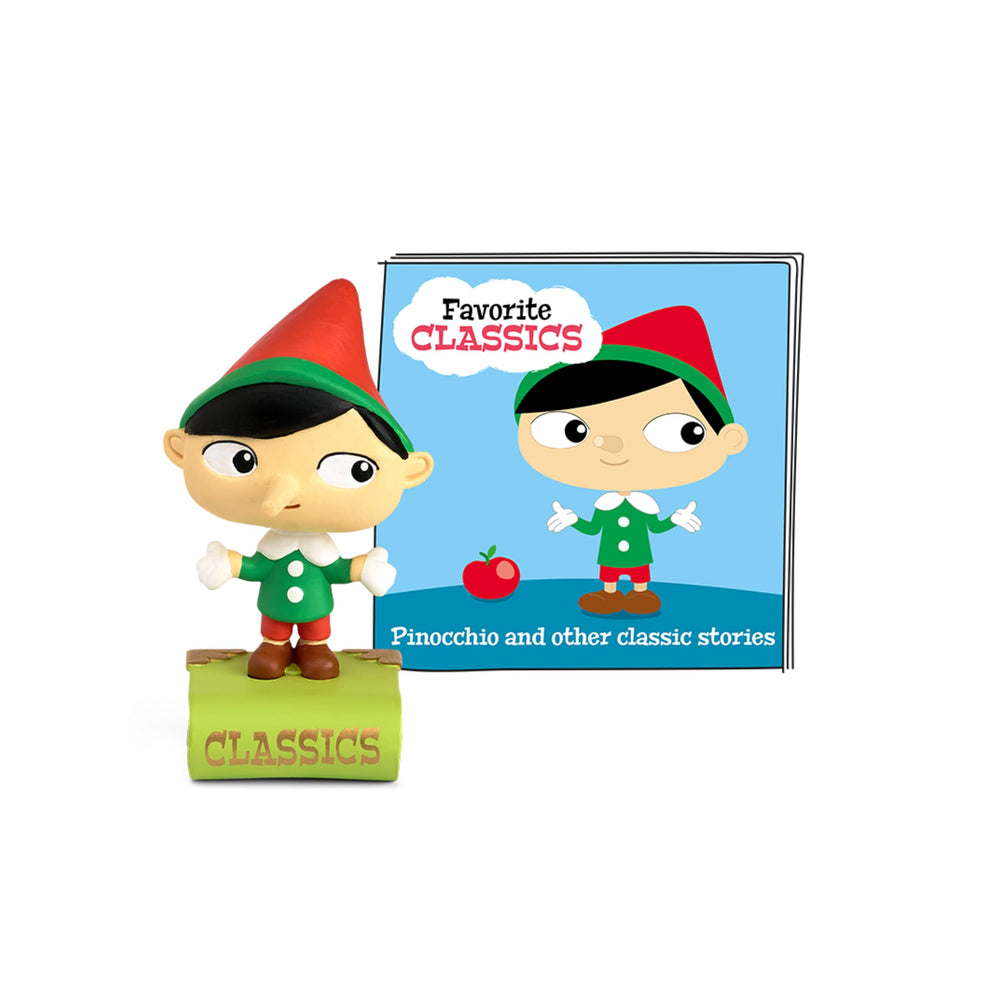 Tonies Pinocchio favorite classics box for imaginative listening journeys.