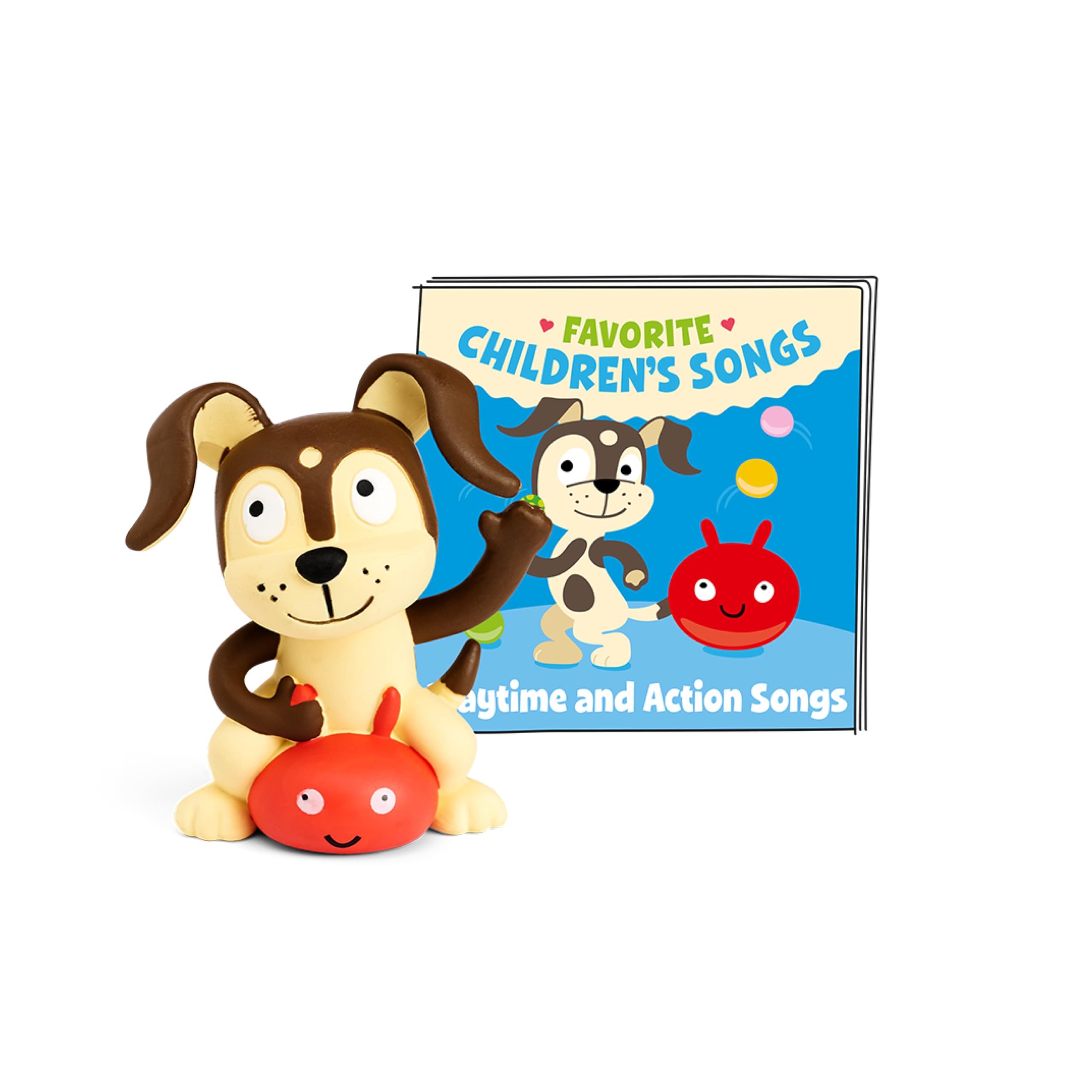 Tonies Playtime Puppy figurine front view promotes joyful song playback on a Toniebox