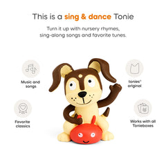 Tonies Playtime Puppy on Toniebox demonstrates simple playback for kids