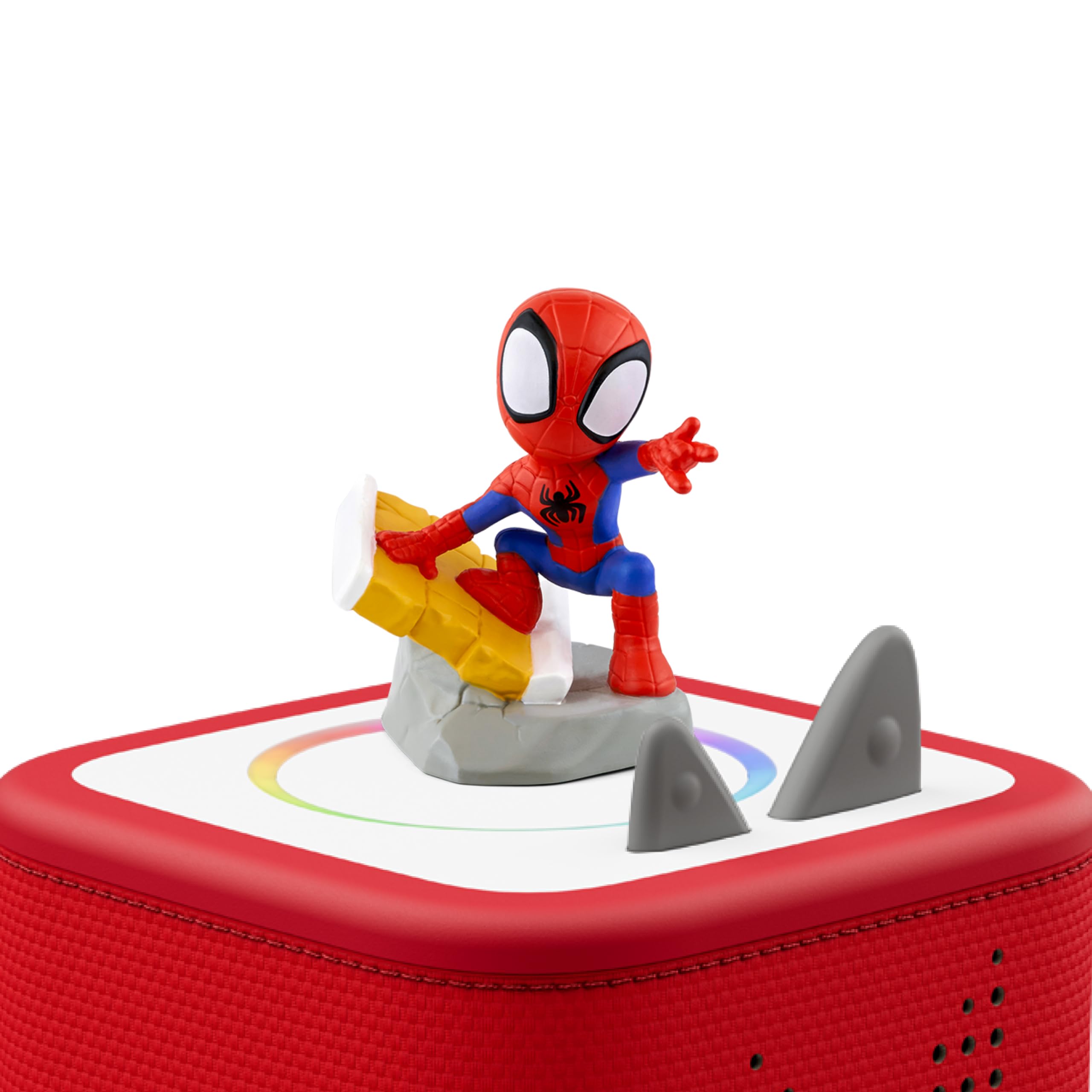 Tonies Spidey figurine in hand inviting imaginative storytelling and role-play.