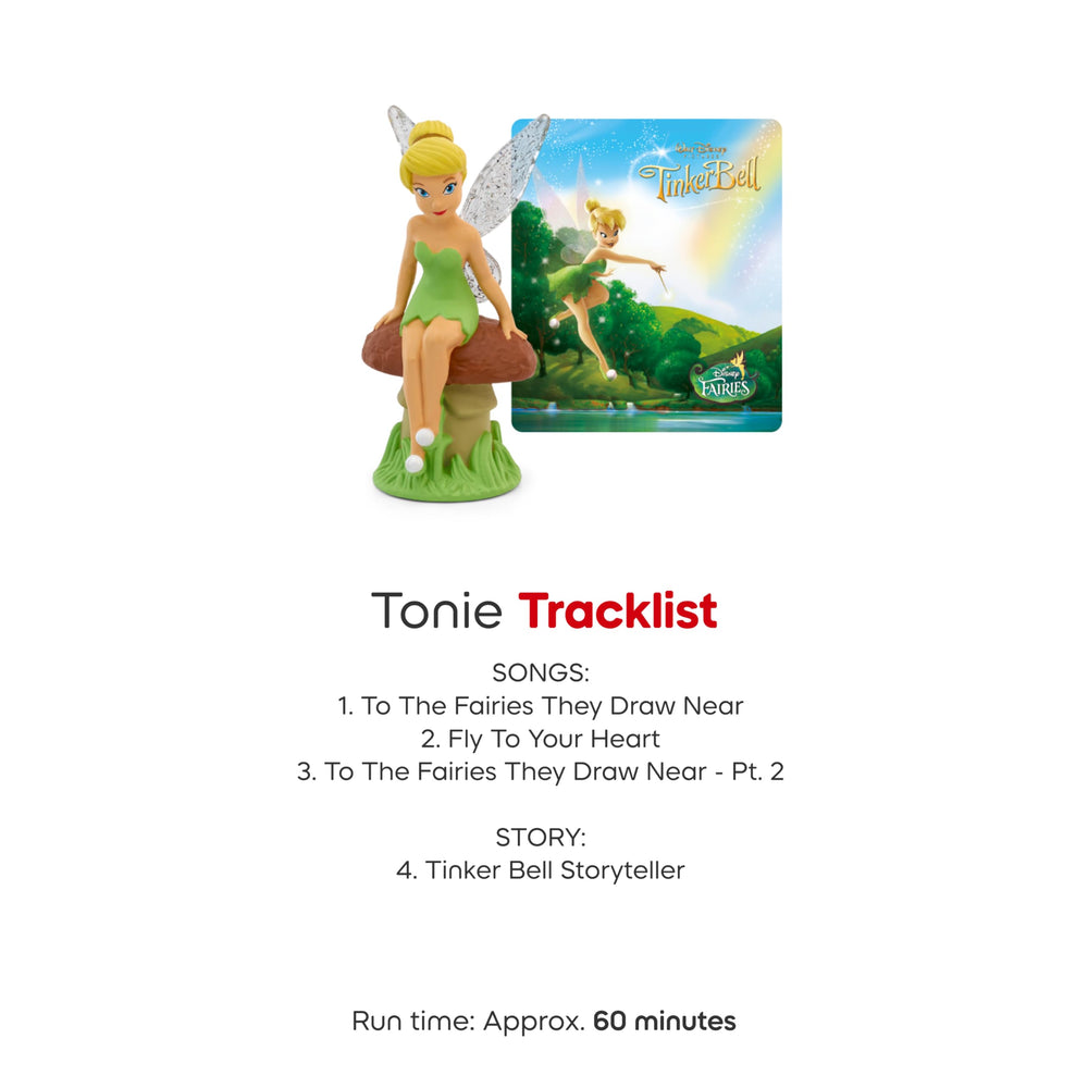 Tonies Tinker Bell figure detail emphasizes durable finish and kid-friendly grip.