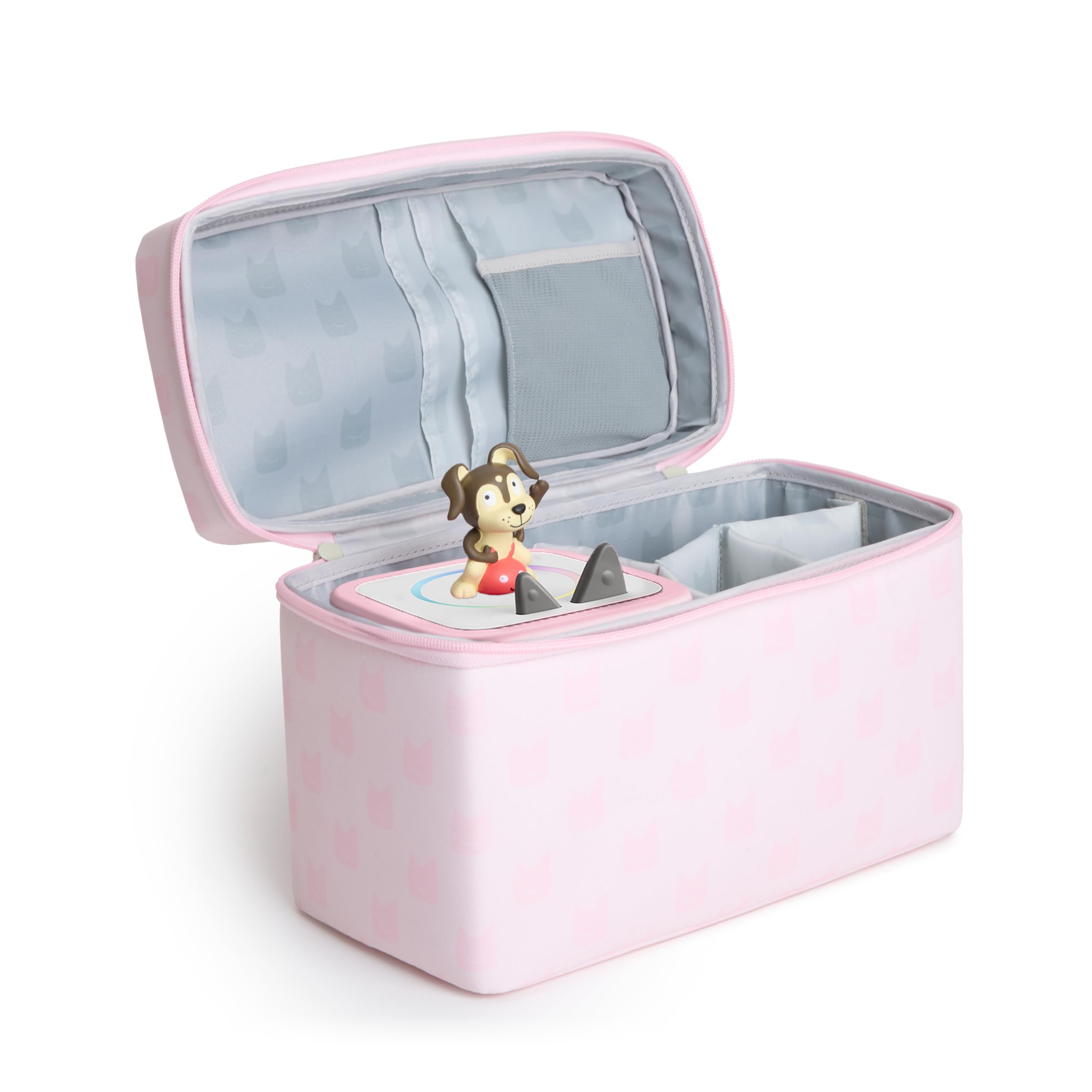Inside compartments keep Toniebox 2, Tonies, and accessories neatly separated