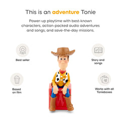 Tonies Woody hat detail enhances character recognition and recall