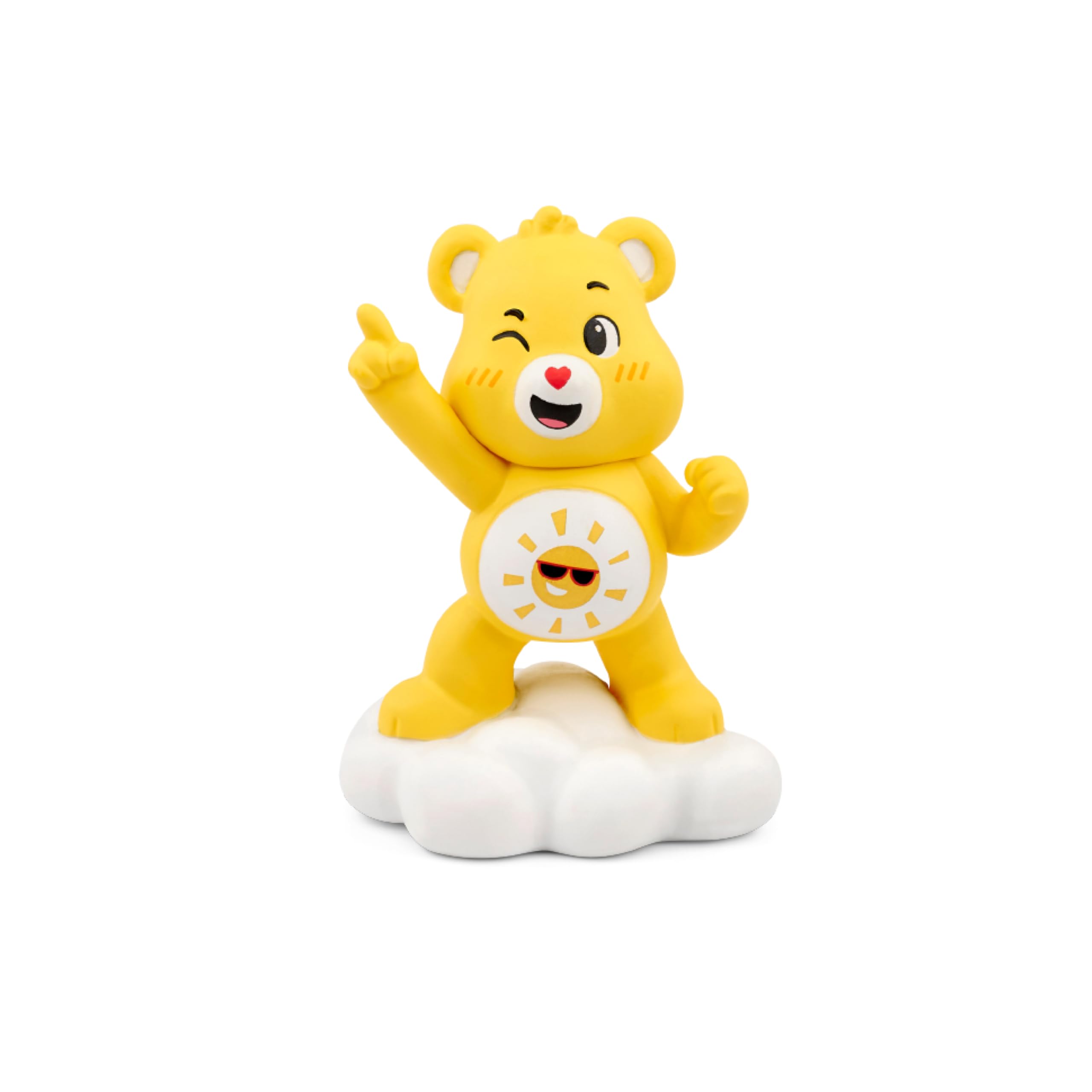 Tonibox displayed with Funshine Bear ready for engaging audio adventures.