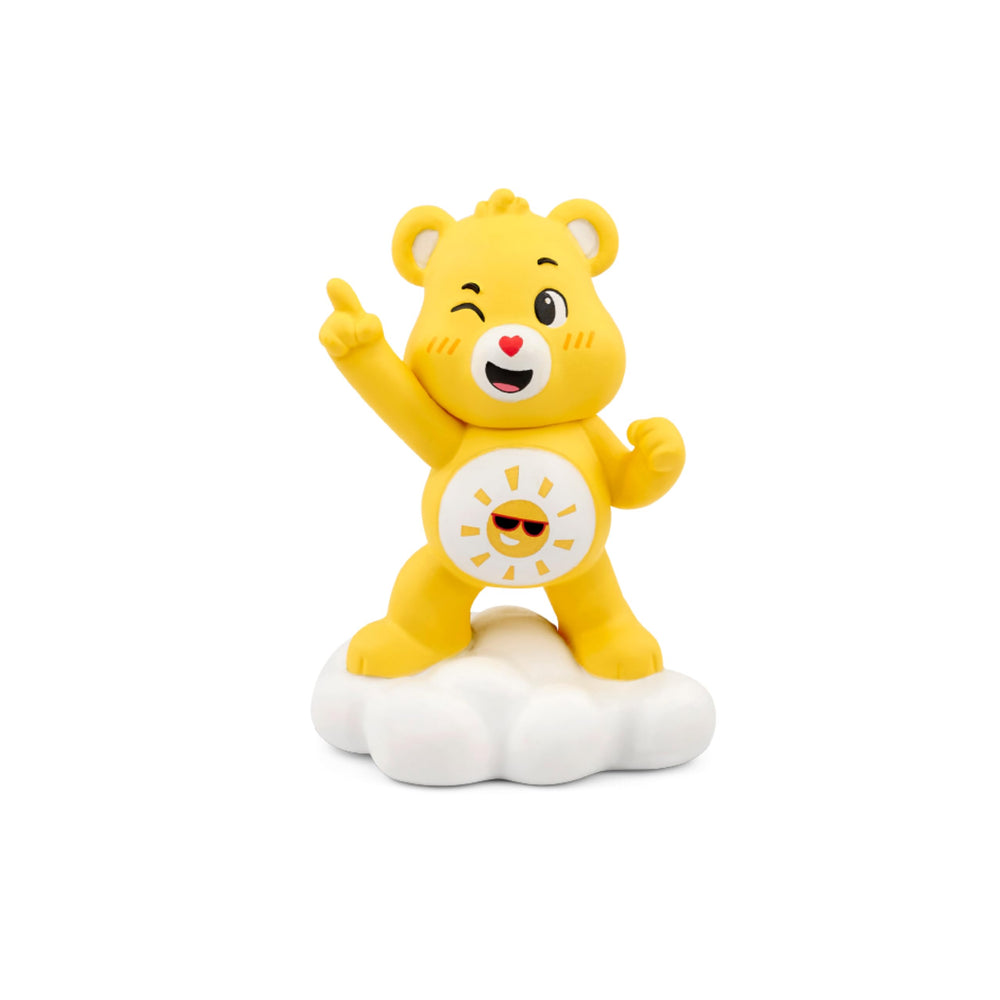 Tonibox displayed with Funshine Bear ready for engaging audio adventures.