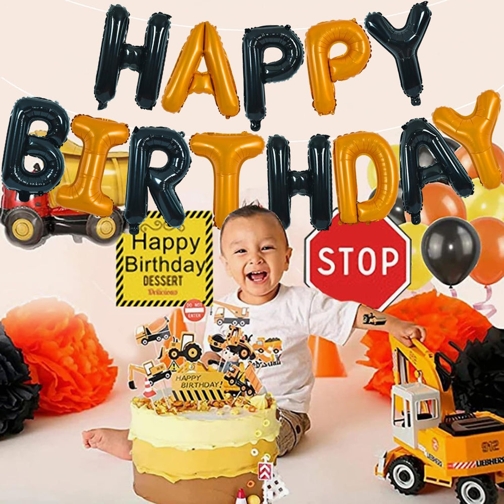 TONIFUL 15-piece Happy Birthday banner with straw and ribbon for easy inflation.