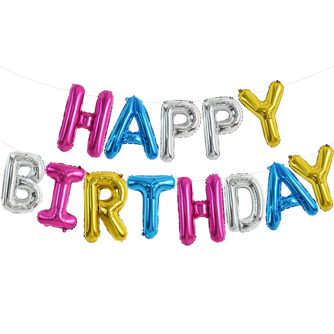 TONIFUL 16-inch foil Happy Birthday letters banner adds festive glow to parties