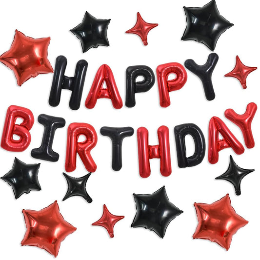 TONIFUL 16-inch Happy Birthday letter balloons for vibrant indoor party decor
