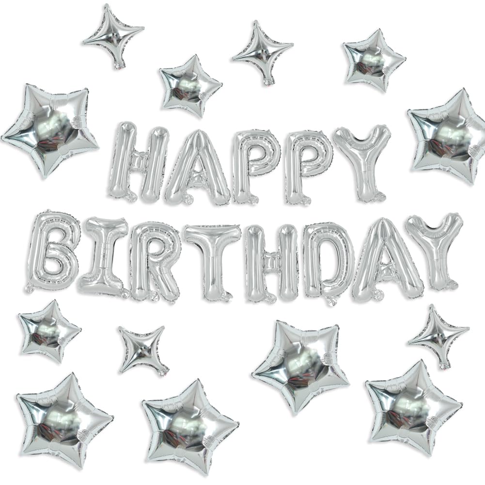 TONIFUL 16-inch Happy Birthday letter balloons for a bold banner.