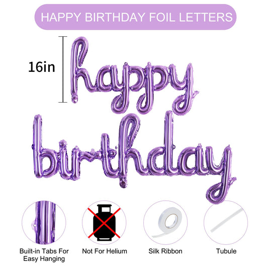 TONIFUL 16-inch purple mylar script balloons provide high visibility for party signage