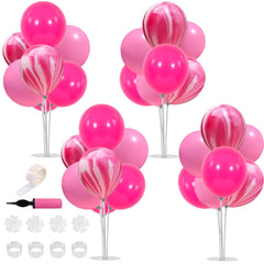 TONIFUL 4-balloon stand kit with pink marble centerpiece design for elegant table decor