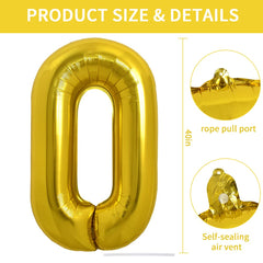 TONIFUL 40-inch gold letter O balloon inflates easily with straw or pump