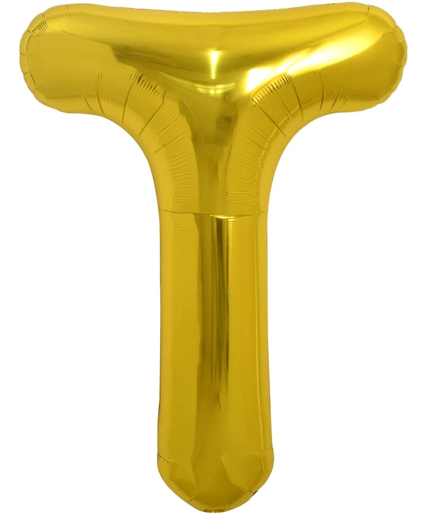 TONIFUL 40-inch gold letter T balloon creates a striking photo backdrop.