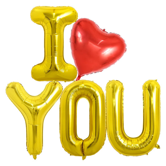 TONIFUL 40in I balloon in gold shines for romantic Valentine’s décor.