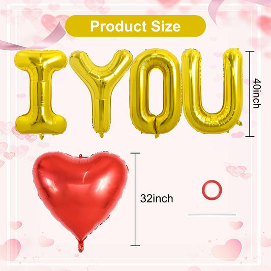 TONIFUL 40in Y balloon in gold creates a bold romantic display.