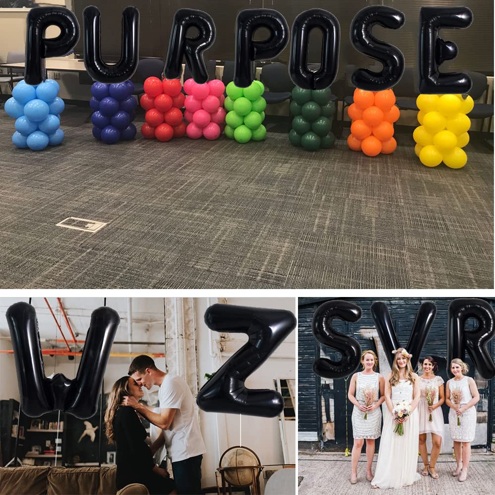 TONIFUL 40-inch black L balloon elevates party celebrations.