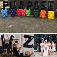 TONIFUL 40-inch black L balloon elevates party celebrations.