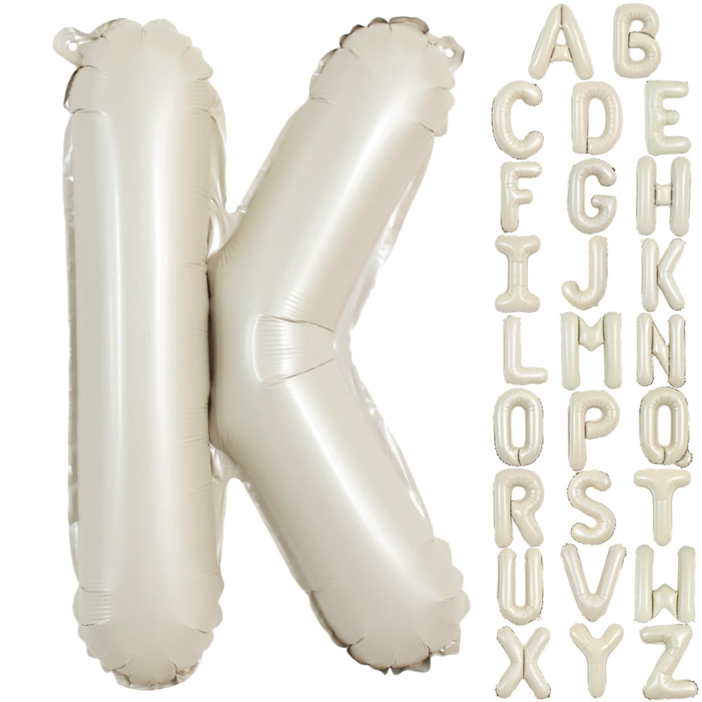 TONIFUL 40-inch cream white letter K balloon creates a striking party backdrop.