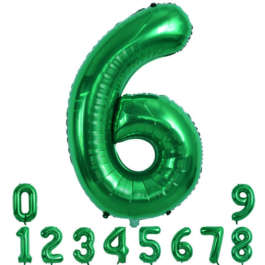 TONIFUL 40-inch dark green number 6 balloon for eye-catching party photos.