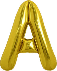 TONIFUL 40 inch gold letter A balloon serves as a bold party centerpiece and photo prop.