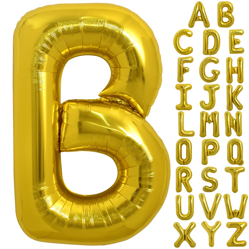 TONIFUL 40-inch gold letter B balloon shines as a bold party focal point.