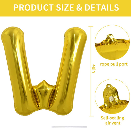 TONIFUL 40 inch gold letter A balloon adds elegant flair for celebrations.