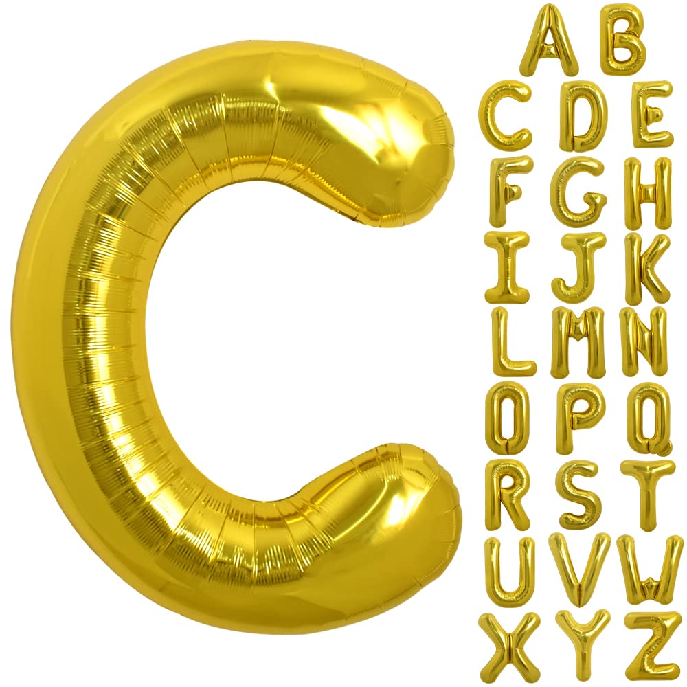 TONIFUL 40-inch gold letter C balloon for dramatic party decor and photos