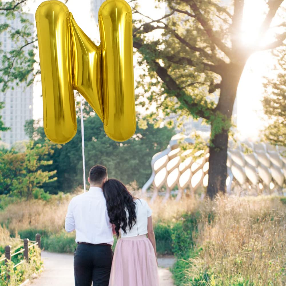 TONIFUL 40-inch gold N balloon packaged for easy storage