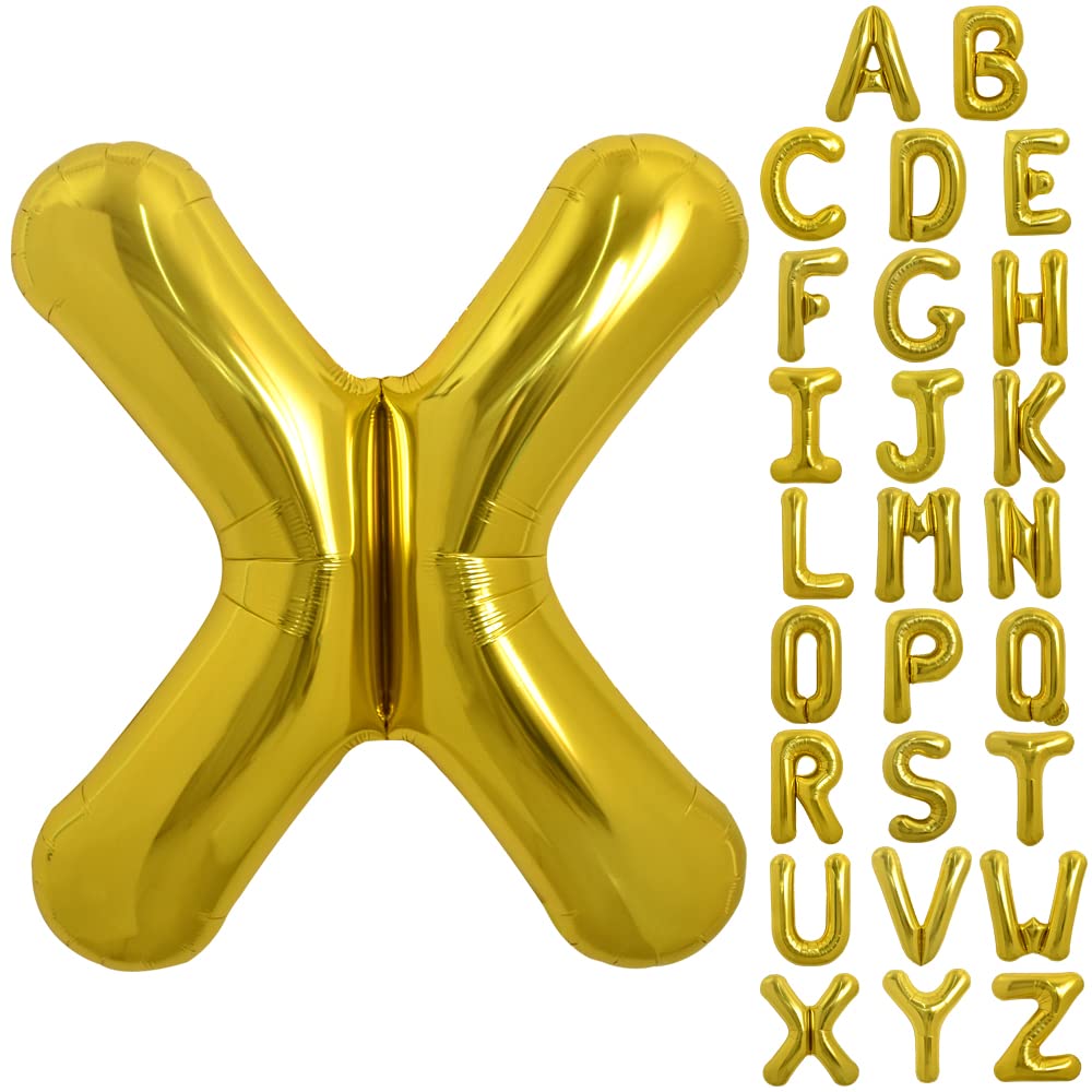 TONIFUL 40-inch gold letter X balloon adds bold party signage and festive shine.