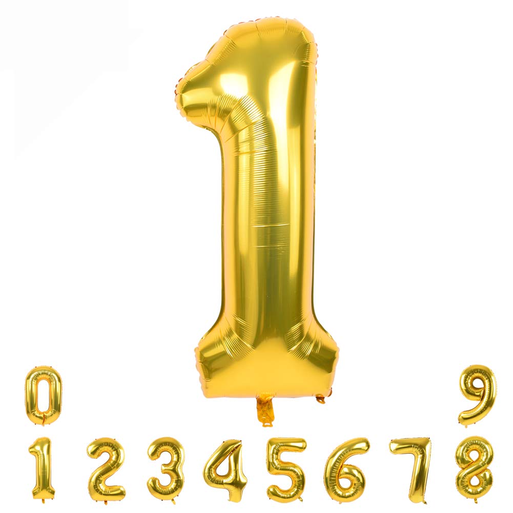 TONIFUL 40-inch gold number balloon 0, ideal for graduation photo backdrops