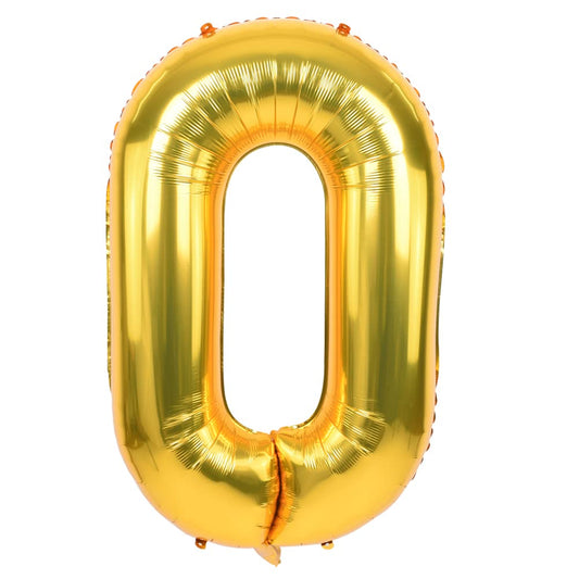 TONIFUL 40 inch gold number balloon 0 for graduation photo shoots and celebrations