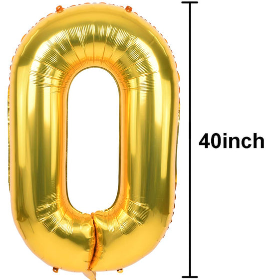 TONIFUL 40-inch gold number balloon 1, creates bold birthday milestone displays