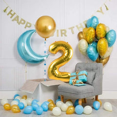 TONIFUL 40 inch gold number balloon 5 for milestone moments