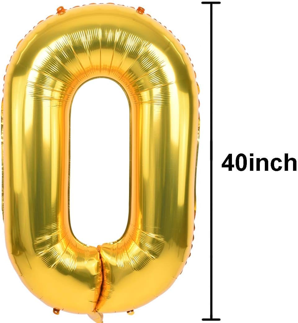 TONIFUL 40-inch gold number balloons collection ideal for numeric displays