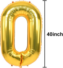 TONIFUL 40-inch gold number balloons collection ideal for numeric displays