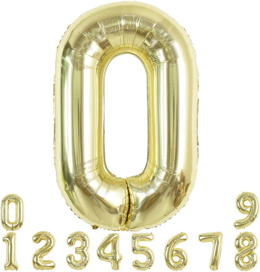 TONIFUL 40-inch light gold number 0 balloon for striking birthday party décor