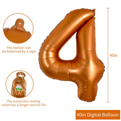 TONIFUL orange 40-inch number balloon 1 for elegant milestone celebrations