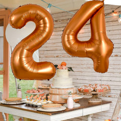 TONIFUL orange 40-inch number balloon 3 for chic event backdrops and surprise moments