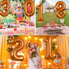 TONIFUL orange 40-inch number balloon 5 for anniversary milestones and photo booths