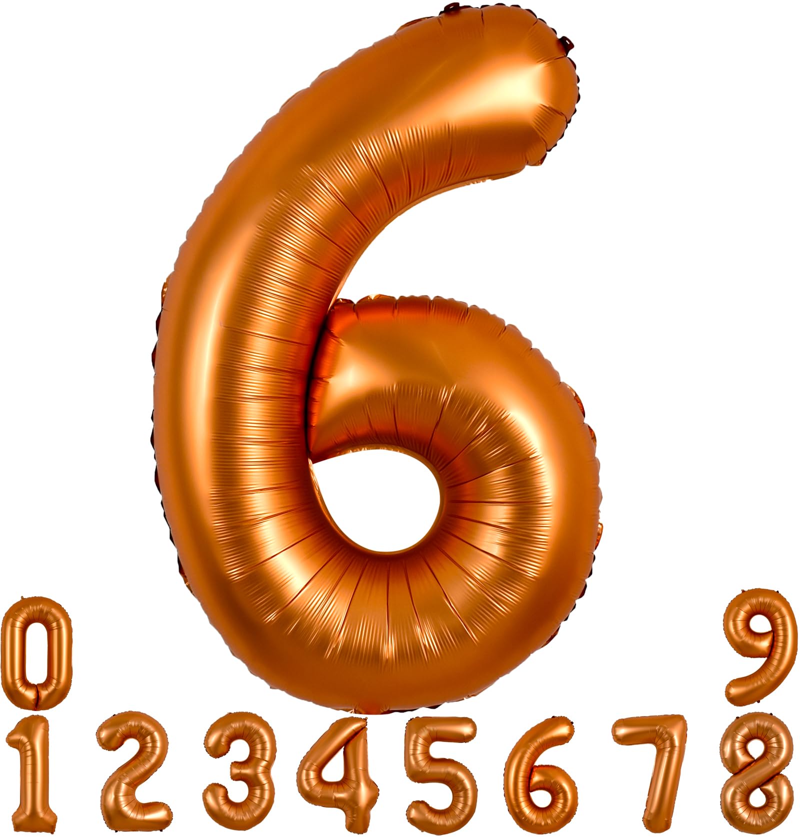 TONIFUL 40-inch orange number balloon with 6 for dramatic party decor and photo moments.