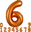 TONIFUL 40-inch orange number balloon with 6 for dramatic party decor and photo moments.