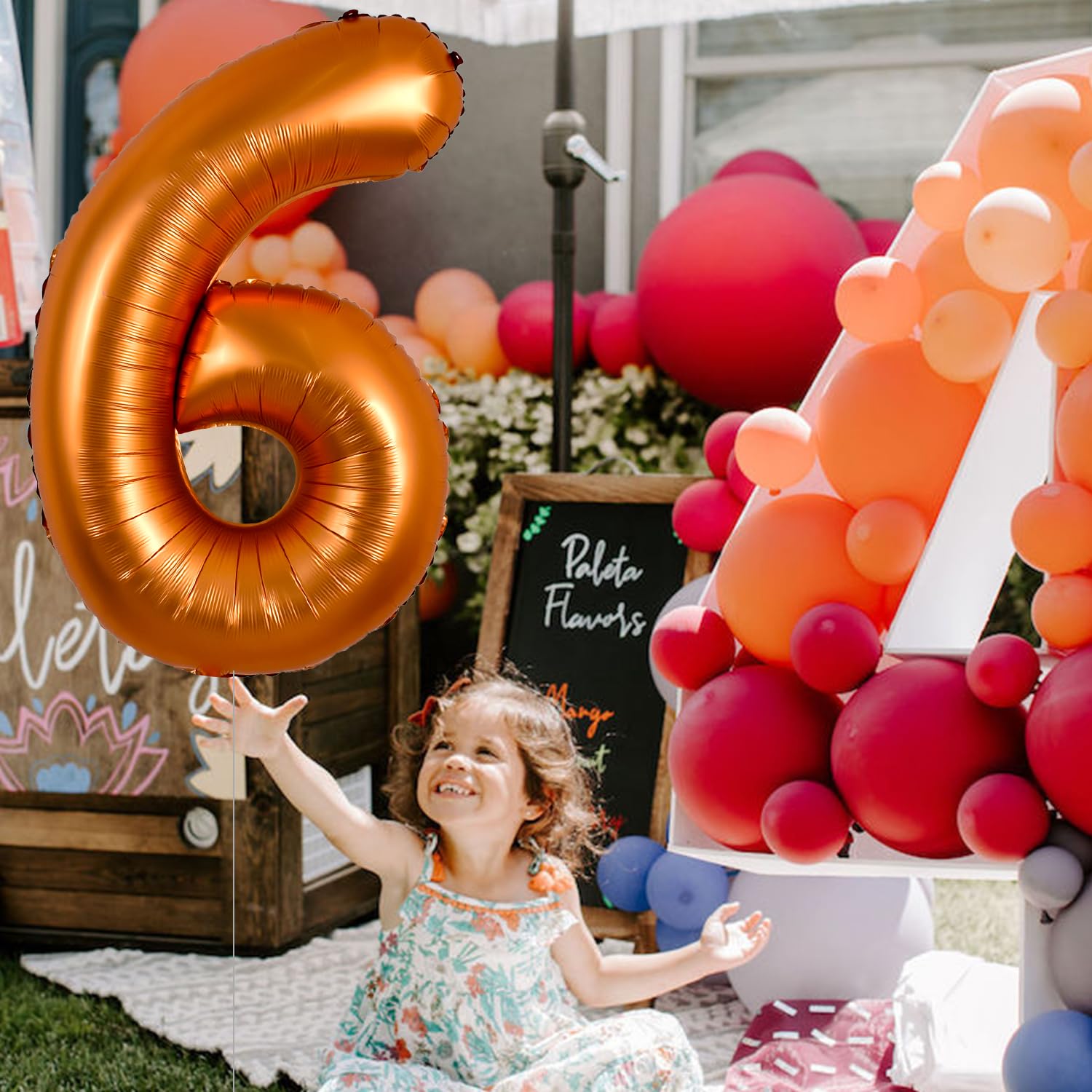 TONIFUL birthday party orange 40-inch balloon creates impressive focal point.