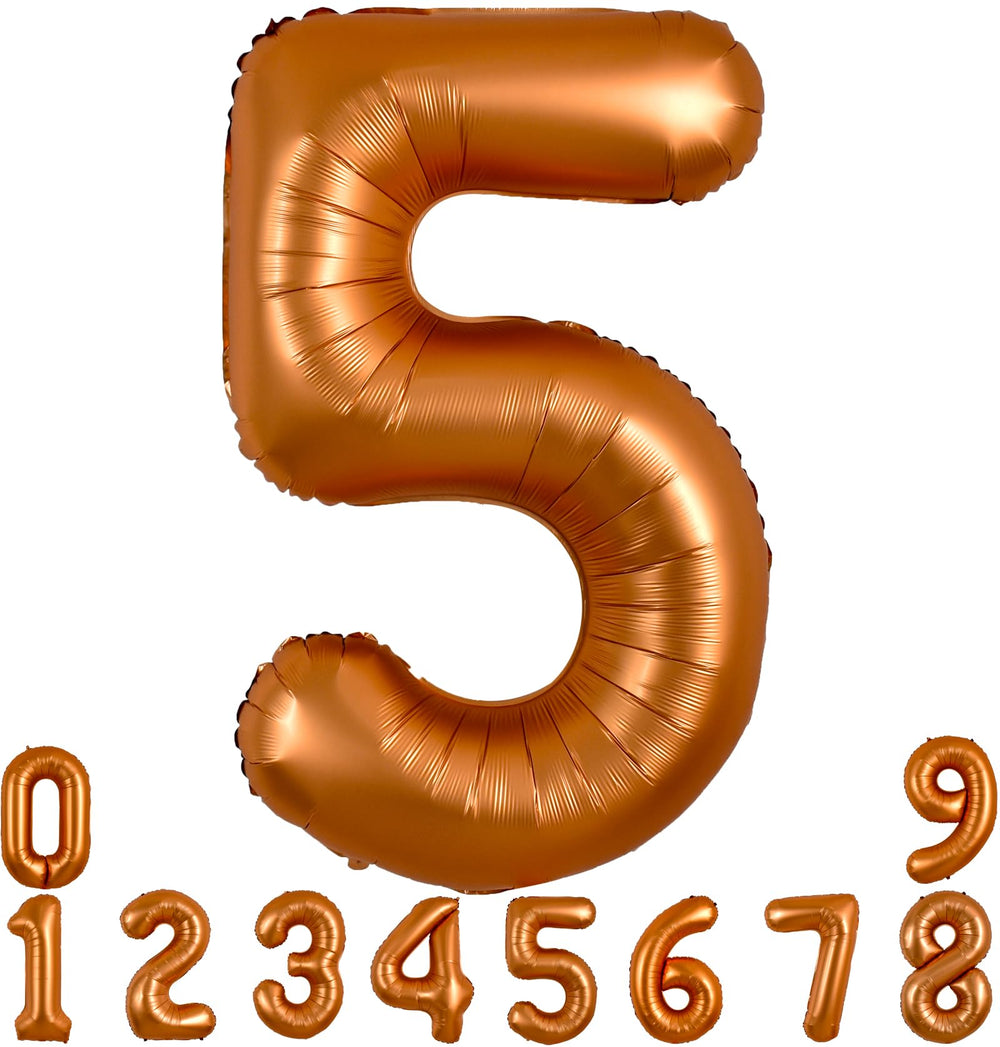 TONIFUL 40-inch orange number balloon front view for bold party decor