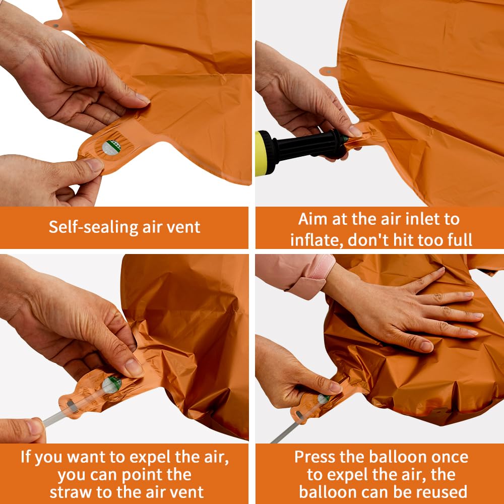 TONIFUL 40-inch orange number balloon during inflation setup